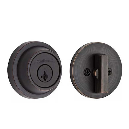 Kwikset Kwikset: 660 Contemporary Round Single Cylinder Deadbolt with Smartkey Technology / Venetian Bronze KWS-660CRR-11P-SMT